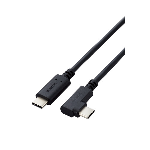 【5個セット】 エレコム U2C-CCLY20NBK USB Type-Cケーブル やわらかL字タイプ 2.0m