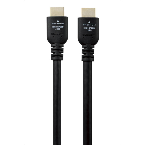 【5個セット】 エレコム CAC-HDP50BK2 プレミアムハイスピードHDMI(R)ケーブル 5m 4K 60Hz TV プロジェクター 等対応 ブラック
