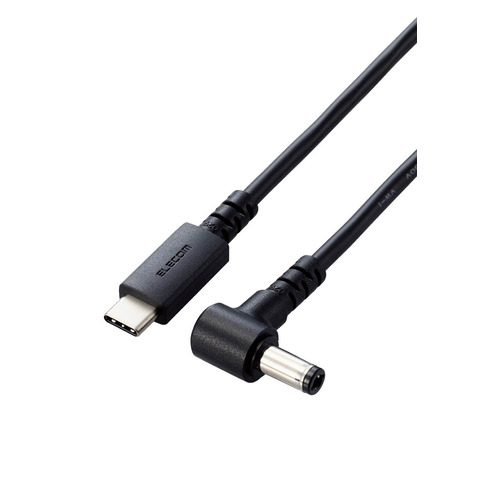 【5個セット】 エレコム DC-PDFE20BK ノートPC用充電ケーブル(USB Type-C／DC5.5mmコネクター／100W) ブラック
