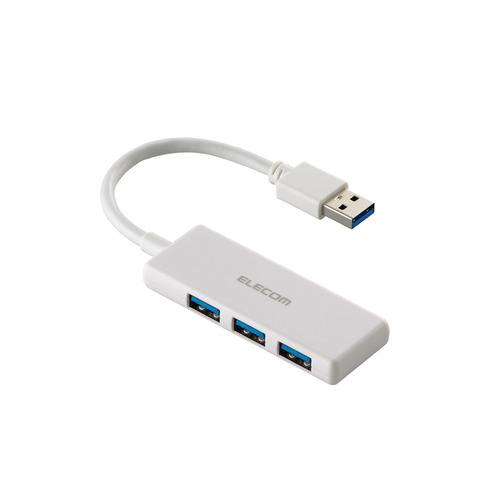 【10個セット】 エレコム U3H-H030WH USB ハブ USB3.2 Gen1 USB-A x 3 ポートバスパワー Win Mac対応 ホワイト｜ウルマックス 店