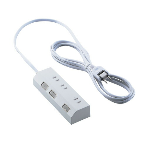 【10個セット】 エレコム T-IS01-2330WH 3個口電源タップ 雷ガード 個別スイッチ コード3m ホワイト｜ウルマックス 店