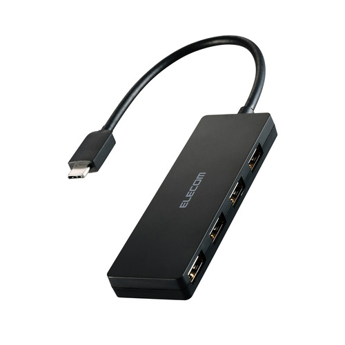 【10個セット】 エレコム U2HC-H040BK USB2.0ハブ Type-C 4ポート Windows・mac対応 ブラック｜ウルマックス 店