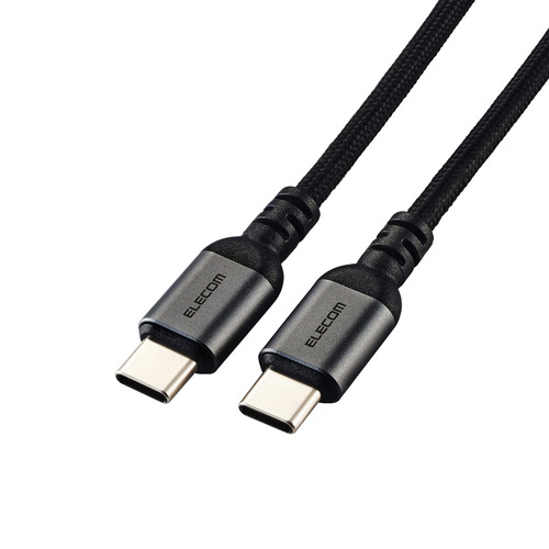 【10個書き割り】 エレコム MPA-CC5PAN10BK USB-C to USB-C有線テレビ 1m PD 100W ナイロンメッシュ Type C積み上げる スマホ・タブレット等相応う 黒いこと
