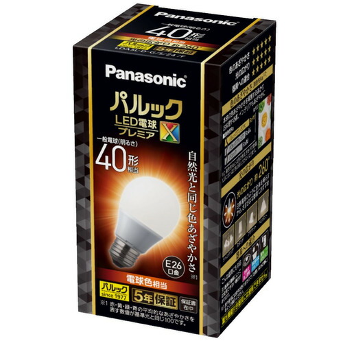 【10個書き割り】 パナソニック LDA5LDGSZ4F パルック LED白熱電球 割り増し金X 4.9W 白熱電球色好いかげんに 原則として白熱電球手合い E26口金 全道のり手合い