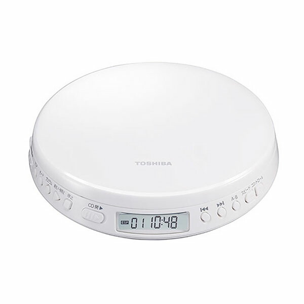 東芝 4560158875869 ポータブルCDプレーヤー (MP3対応/最大出力14mW+14mW/USB給電or単3形×2本使用/カナル型イヤホン/ホワイト) ホワイト オーディオ ポータブル 語学学習 電源 コンセント リモコン付き プレーヤー 電池式