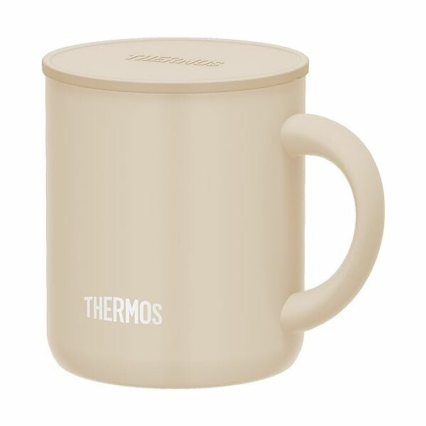 【12個セット】 サーモス 真空断熱マグカップ 280ml ベージュ JDG-282C 名入れ マグカップ 夫婦 両親 名前入り 実用的 ニチエー グラス 記念日 銀婚式 保温 保冷 丸洗い可能 蓋付き 真空断熱マグ フタ付 北欧 ステンレス製 卓上マグ 蓋付