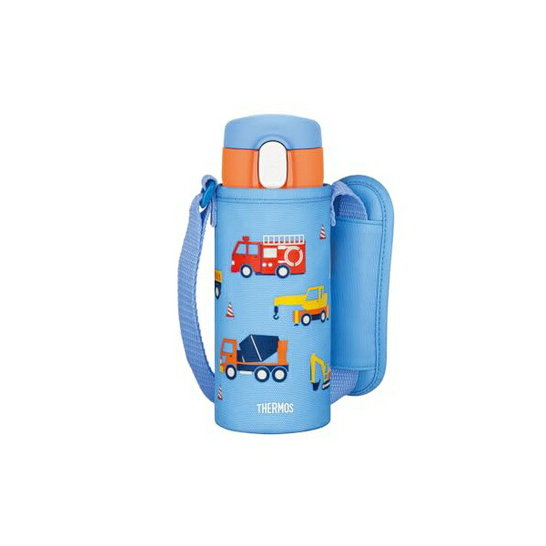 【5個仕掛ける】 サーモス 吸い筒 無意味さ断熱麦わら瓶 410ml 青色 赤ちゃん用 通園通学 保冷専用 FJV-400F BL