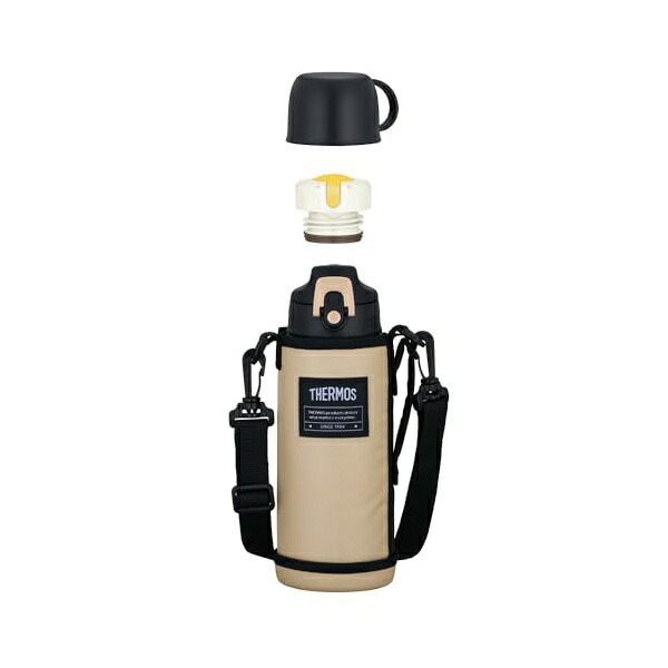 【10個セット】 サーモス 水筒 真空断熱2ウェイボトル 0.8L/0.83L ベージュブラック 直飲み コップ付き 子供用 通園通学 FJJ-802WF BEBK
