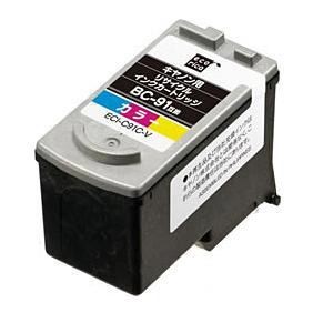 【10個仕掛ける】 エコリカ ECI-C91C-V キヤノン BC-91相応う リサイクルインクカートリッジ 色つや