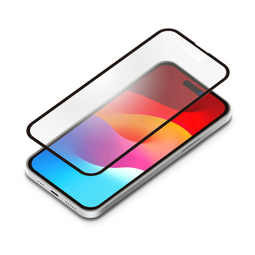 【3個セット】 PGA PG-23CGLF02AG iPhone15Plus ガイドフレーム付 液晶全面保護ガラス 角割れ防止PETフレーム Premium Style アンチグレア PG23CGLF02AG