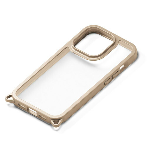 【5個書き割り】 PGA PG-23DPT02BE iPhone15ProMax クリアタフケース Premium Style ベージュ PG23DPT02BE