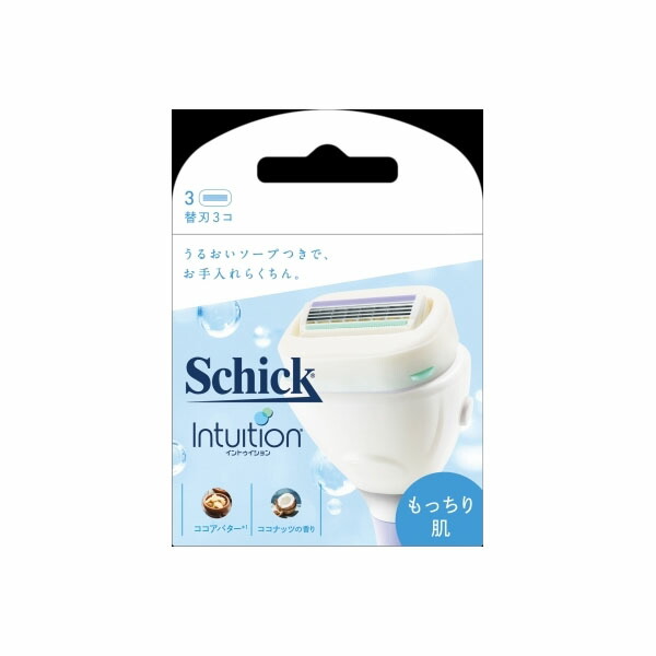 【12個セット】 イントゥイション もっちり肌 替刃(3コ入) シック(Schick) 女性用カミソリ|ウルマックス 店