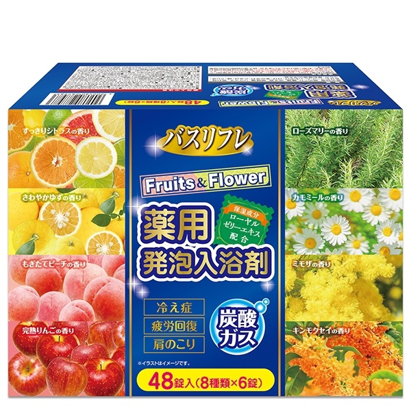【8個セット】 バスリフレ薬用発泡入浴剤フルーツ&フラワー｜ウルマックス 店