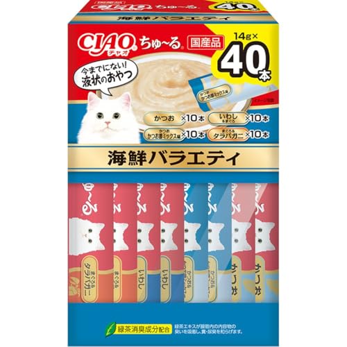 【6個セット】 いなばペットフード CIAOちゅーる 海鮮バラエティ 14g×40P