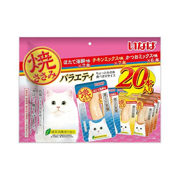 【6個書き割り】 いなば愛玩動物ボンネット いなば 焼ささみ 成猫用多種多様さ20P