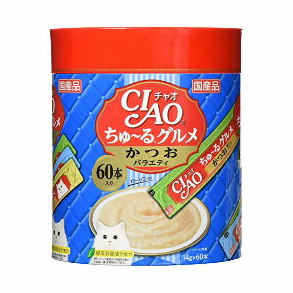 【12個セット】 いなば チャオ ちゅ る 60本入り ちゅ るグルメ かつおバラエティ 14g×60本 ペースト 国産品 おやつ SC-221 いなばペットフード チュール CIAO 緑茶消臭成分配合 SC221 猫用ふりかけ キャットフード 猫おやつ エクプラ特選 安心素材|ウルマックス 店