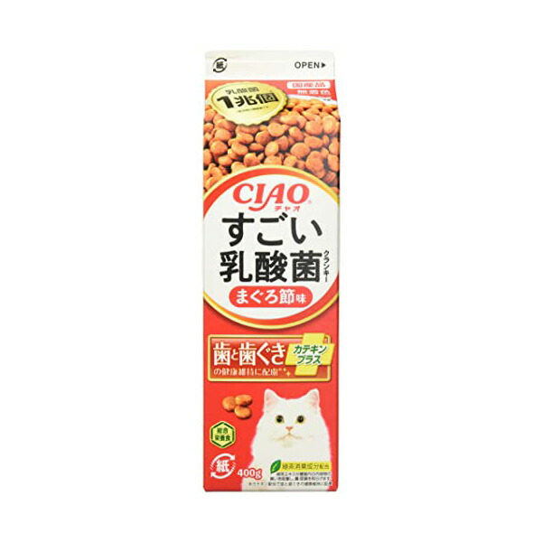 【10個セット】 いなば すごい乳酸菌クランキー 牛乳パック まぐろ節味 400g ドライフード 国産品 オールステージ用総合栄養食 P-281 いなばペットフード P281 クランキー すごい乳酸菌 キャットフード いなば食品 エクプラ特選 猫用フード ペットフード 安心素材