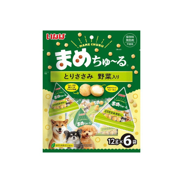 【24個セット】 いなばペットフード まめちゅーる とりささみ 野菜入り 12g×6P