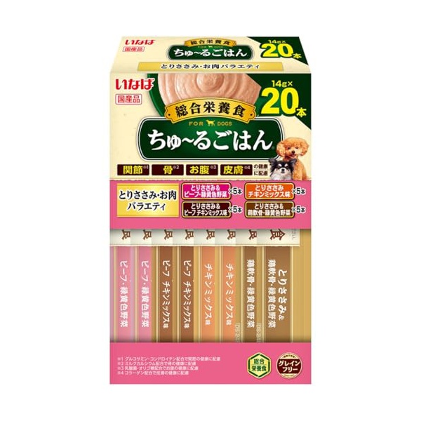 【12個セット】 いなばペットフード ちゅーるごはん とりささみ・お肉バラエティ14g×20P 11,577円