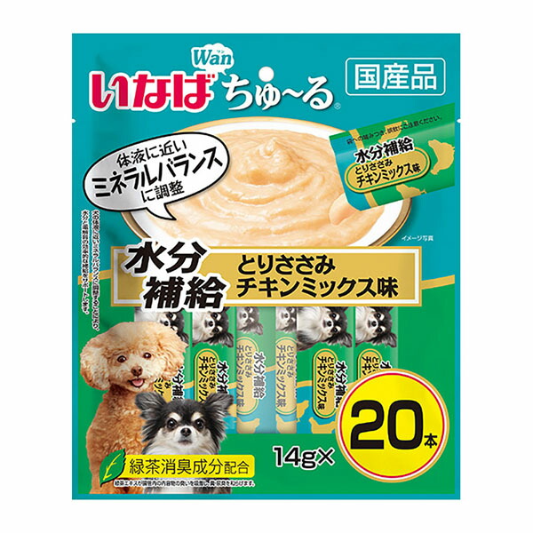 【12個セット】 いなばペットフード いなば ちゅ~る 水分補給 とりささみチキンミックス味 14g×20本入 チキンミックス 緑茶消臭成分配合 犬用おやつ ちゅーる エクプラ特選 ドッグフード とりささみ おやつ ペースト ちゅ る 国産 ドッグ フード ウェット 安心素材