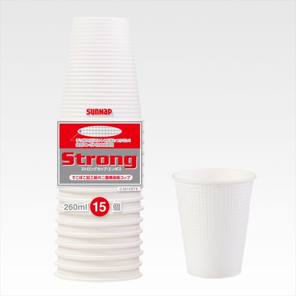 【60個書き割り】 C2615STE ストロングカップ エン雇い主 260ML 15個入