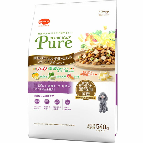 【12個セット】 日本ペットフード コンボ ピュア ドッグ 11歳以上5 40g｜ウルマックス 店 11,071円
