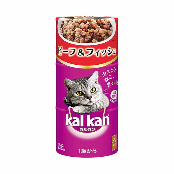 【10個セット】 マースジャパンリミテッド カルカンラージ缶 1歳から ビーフ&フィッシュ 160g 3缶 ビーフ ネコ アダルト 全品種 カルカンハンディ缶 エムジェイラボ 猫用ウェット マースジャパン キャットフード ペットフード 猫フード プレミアム 安心素材