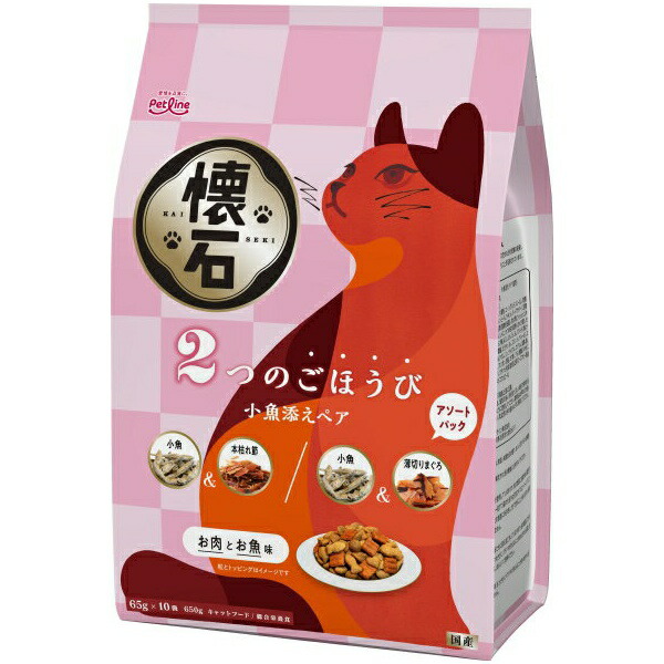 【12個セット】 ペットライン 懐石 2つのごほうび 小魚添えペア 650g