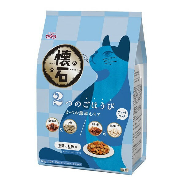 【12個セット】 ペットライン 懐石 2つのごほうび かつお節添えペア 650g