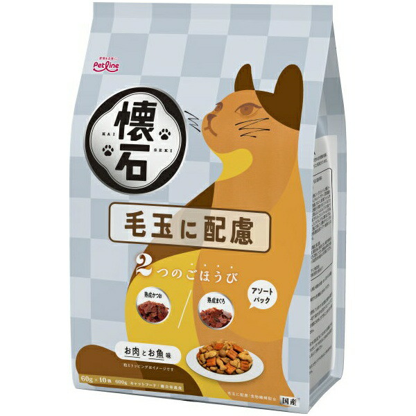 【12個セット】 ペットライン 懐石 2つのごほうび 毛玉に配慮 600g
