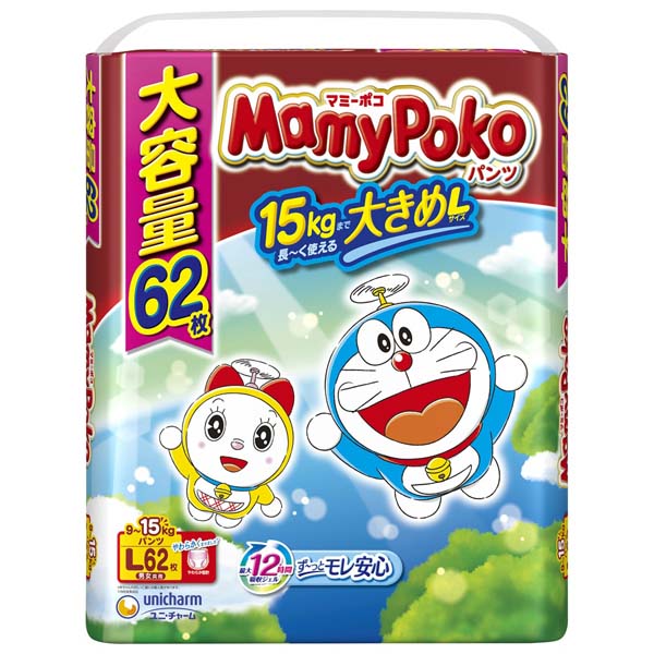 【10個セット】 ユニ・チャーム マミーポコパンツL62枚ドラえもん 大容量パック オムツ 紙おむつ 大きめ 排泄関連 ドラえもん ビッグサイズ マミーポコパンツ パンツ 男女共用 梱販売 マミーポコ ベビー ユニチャーム|ウルマックス 店