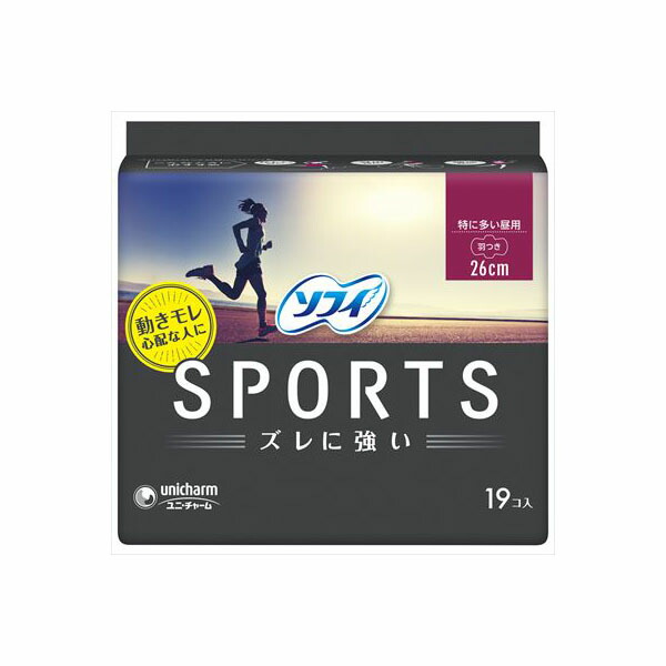 【24個セット】 ソフィSPORTS260羽つき19枚 ユニ・チャーム(ユニチャーム) 生理用品｜ウルマックス 店