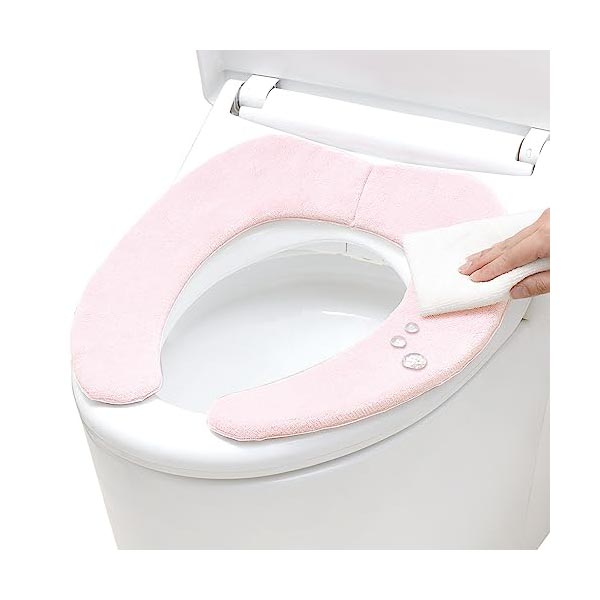 【10個仕掛ける】 レック サッと拭ける はっ水製作 ねばり着くべんざ居敷き サクラ色 低手向かい座布団 洗い濯ぎ差しゆるす/どの便座でも相応う可 ねばり着く 汚れた状態押しとどめる 撥水 貼る 座布団 一般受け商いもの