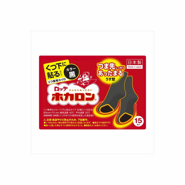 【16個仕掛ける】 ホカロンくつ下に貼る(黒)15仕掛ける 鮟鱇 カイロ