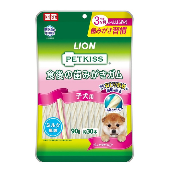 【12個仕掛ける】 百獣の王愛玩動物 PETKISS 食後の歯磨きチュインガム 犬ころ用 90g