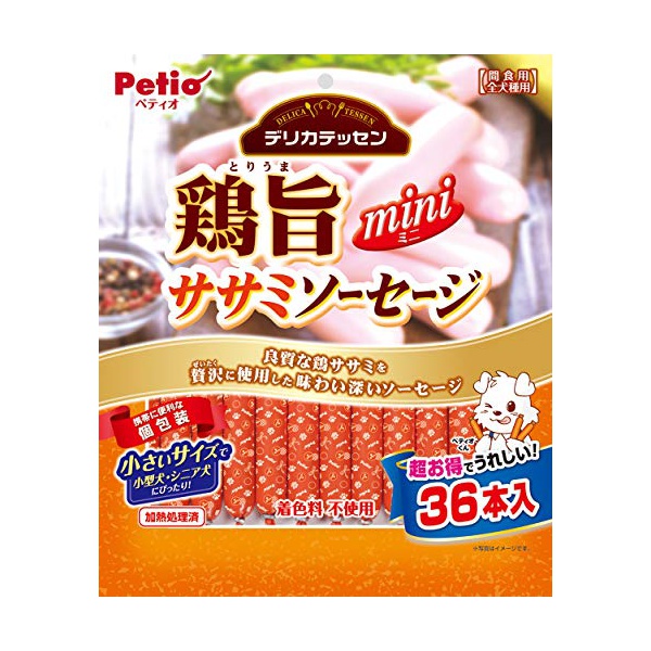 【12個セット】 ペティオ デリカテッセン 鶏旨 ミニ ササミソーセージ36本