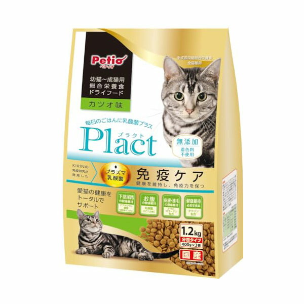 【6個セット】 ペティオ プラクト キャット ドライフード 幼猫‐成猫用 カツオ味 1.2kg