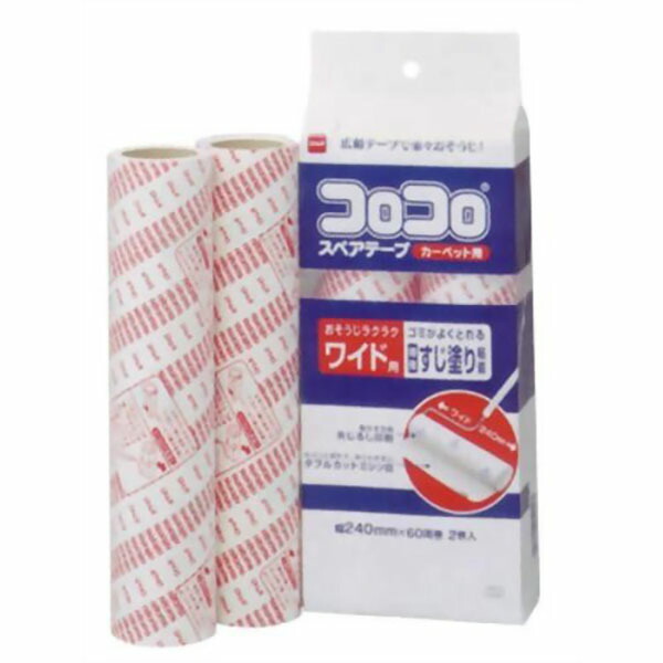 【5個セット】 ニトムズ コロコロ スペアテープ ワイド用 2巻入 C2240 粘着ローラー スペアテープワイド ワイド カーペット用 清掃用品 コロコロスペアテープ ホワイト 掃除 ほこり 良くとれる 雑貨 コロコロワイド 広幅 カーペット対応 ペットの毛