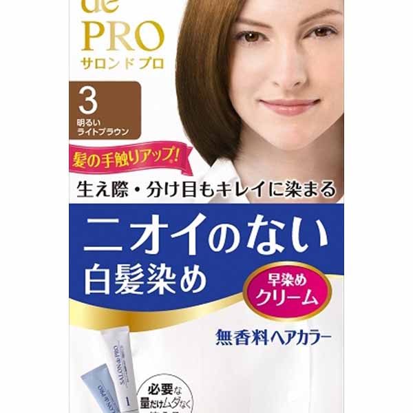【12個セット】 サロンドプロ 無香料ヘアカラー 早染めクリーム 白髪用 3 明るいライトブラウン