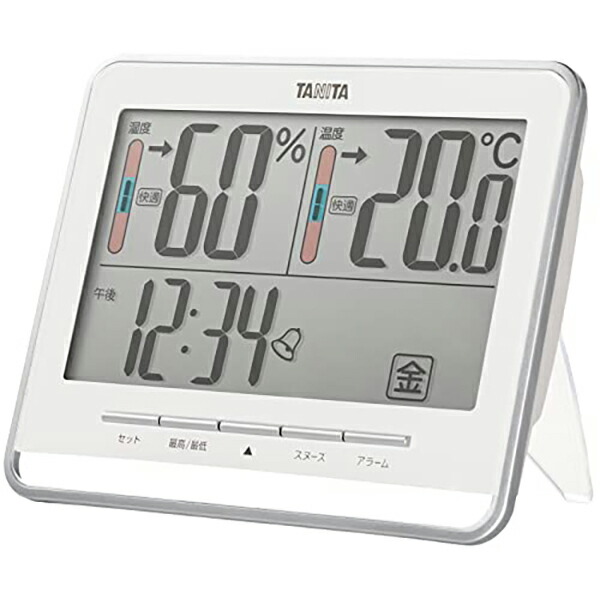 【3個セット】 タニタ TT-538-WH 時計 デジタル 大画面 ホワイト 温度 湿度 快適レベル 表示 カレンダー アラーム スヌーズ 機能 置き時計 掛け時計 両用 TT-538 WH Tanita 熱中症対策 お礼 部屋 湿度計 結婚 松吉医科器械 人気商品