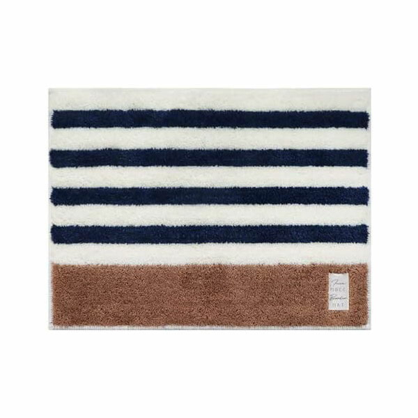 【10個セット】 オカトー バスマット ふわもこ 45&times;60cm ネイビーボーダー ふわもこバスマット ボーダー ネイビー バス用品 ふわふわ しましま シンプル 洗える 防滑加工 脱衣所 洗面所 ホワイトデー マット お風呂場 もこもこ 滑り止め 洗濯できる｜ウルマックス 店