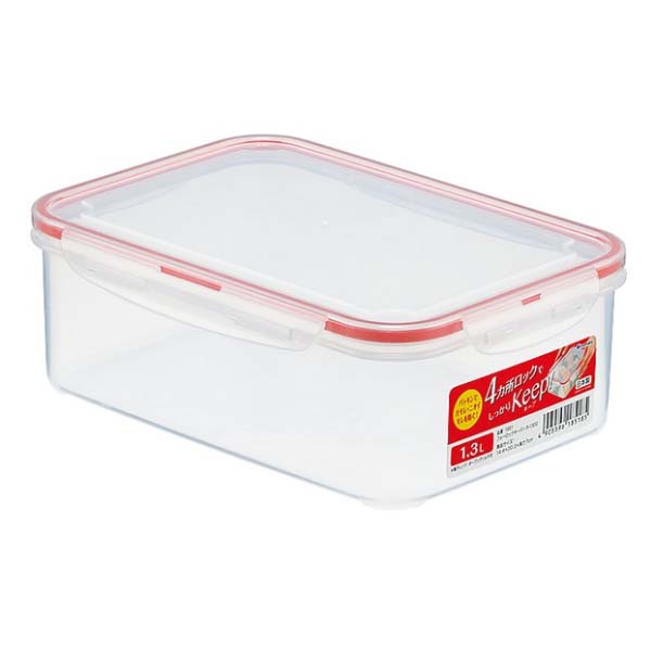【108個セット】 イノマタ化学 保存容器 フォーロックキーパー R-1300 1300ml 保存ケース お弁当箱 おかず 乾物入れ クリアー クリア プラスチック容器 食品保存容器 使用時 キッチン プラスチック 密閉容器｜ウルマックス 店