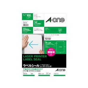 【10個書き割り】 エーワン 28374 下げ札押捺 レーザ印刷人 ( A4判 ／ 1面 ／ ノーカット ／ 100居敷き ) 白いこと