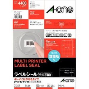 【10個仕掛ける】 エーワン マルチ印刷工相応う 再はくり手合い付け札 (A4 44面・100腰かけ)  31262