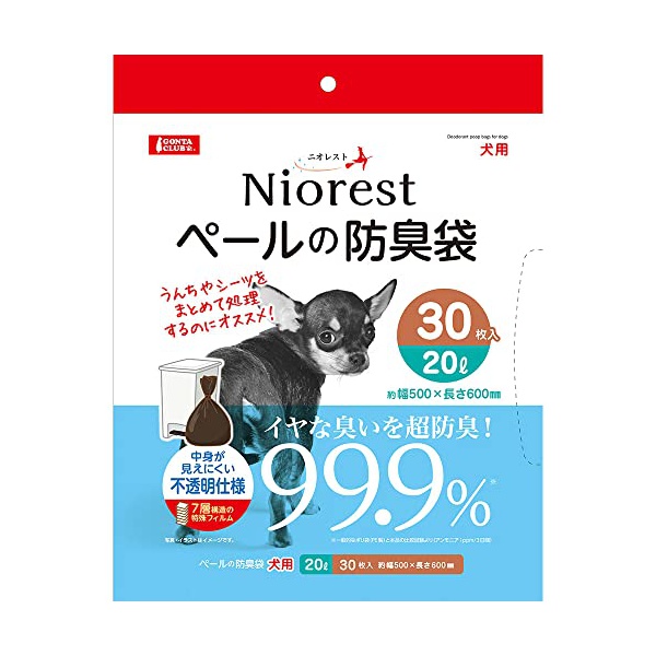 【6個書き割り】 マルカン ニオレストペールの防臭袋20L犬用30枚