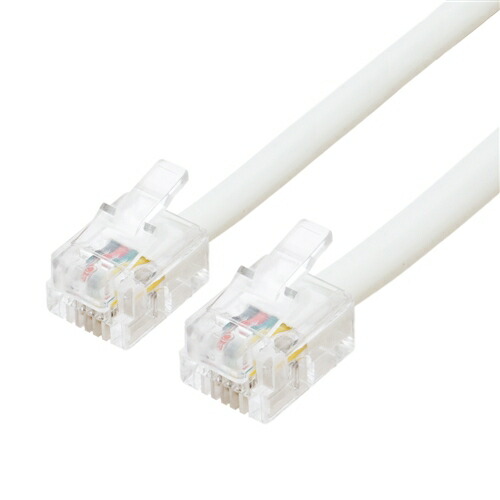 【10個セット】 ミヨシ DC-410／WH 6極4芯 電話機コード 10m ホワイト