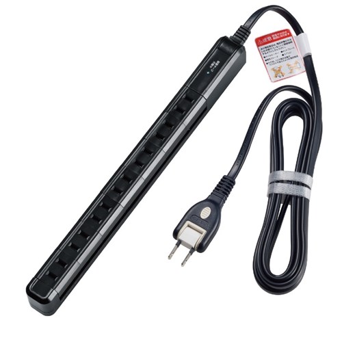 【10個セット】 ミヨシ OATC7P20BK 耐雷7個口回転タップ 2m ブラック