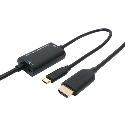 【3個セット】 ミヨシ USD-PFH15／BK USB PD対応 USB Type-C HDMI変換ケーブル 1.5m ブラック｜ウルマックス 店