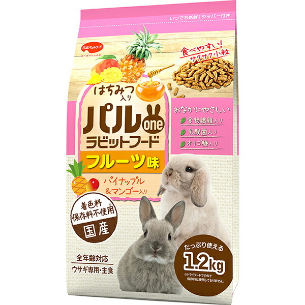 【12個仕掛ける】 日本愛玩動物ボンネット小毛の荒物商行為部 パルワンラビットフード フルーツ味1.2kg