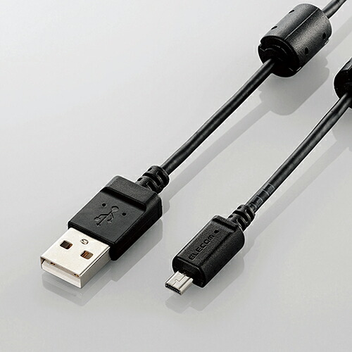 【10個セット】 エレコム DGW-F8UF05BK カメラ接続用USBケーブル(平型mini8pinタイプ) 0.5m